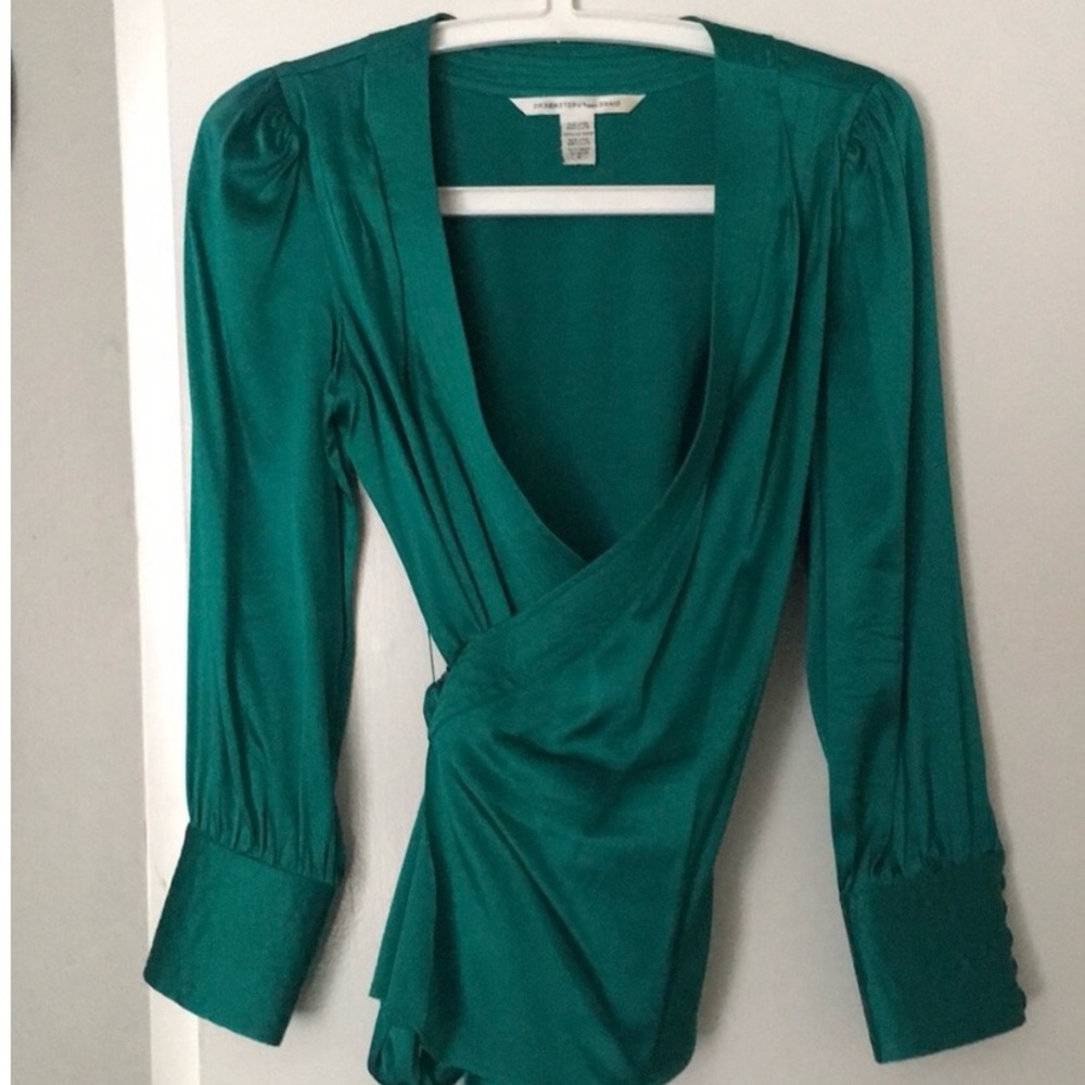 Emerald Green Wrap Top